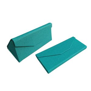 Cheap Blue Magnet Closure Folding Triangle Eyeglasses Case Sunglasses Packaging Box for sale