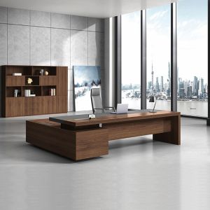 Cheap Brown Executive Desk Sets 900mm Wooden Office Desk With Cabinet​ for sale
