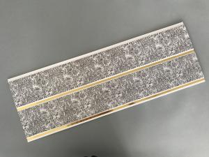 China Dark Gray Printing PVC Wall Panels With Golden Lines Recyclable Material on sale