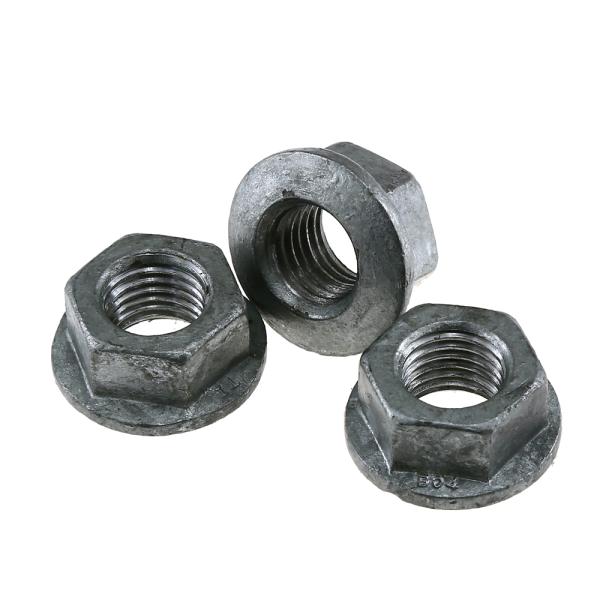 Hot Dip Galvanized HDG M24 Heavy Hex Flange Nuts Alloy Steel