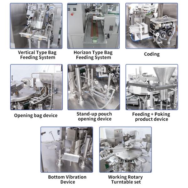 Chicken Popcorn Granule Packing Machine Premade Pouches Multi Function