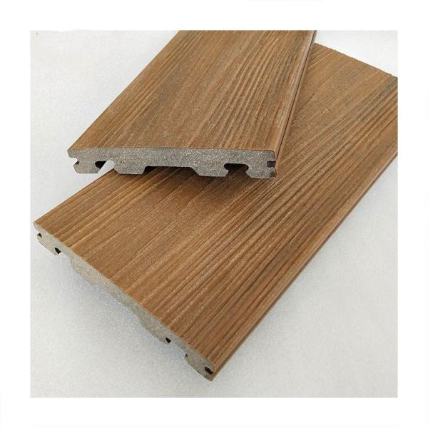 Anti Slip WPC Decking Board Waterproof Grooved Bamboo Plastic Composite Decking