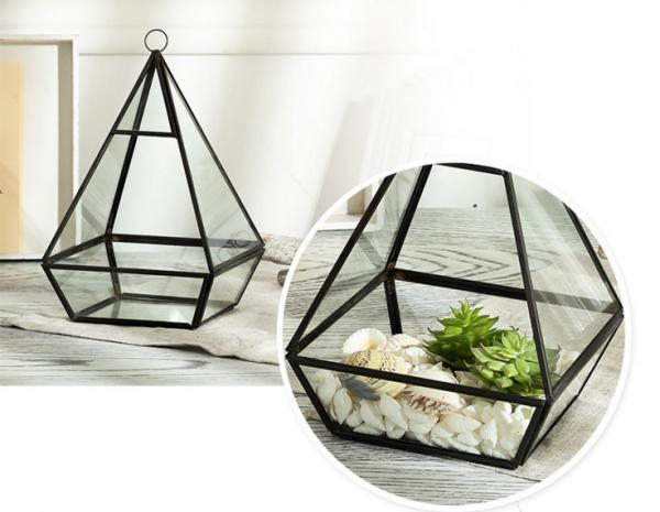 Quality Flower Plants Terrarium Decorative Glass Craft Black For Desktop Copper wholesale