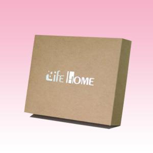 China custom wholesale brown kraft paper box with silver stamping logo for shirt on sale