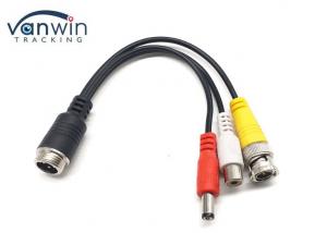Cheap MDVR System 24cm Car Video Camera Cable 4P M12 To BNC Male for sale