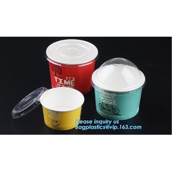 Disposable paper hot soup cup with paper flat lid,microwaveable deli container disposable plastic hot soup cups bagease