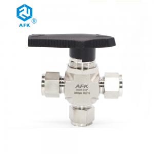 Cheap High Pressure Compression Fitting 1/2 Stainless Steel 3 Way Ball Valve for sale