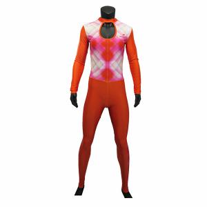 China Long Sleeve Style Inline Skate Clothing Orange Skating Skin Suit For Lady on sale