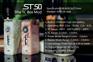 Cheap 2016 new stone box mod ST50 temp control box mod better than Air 50 top selling in USA vape shop for sale