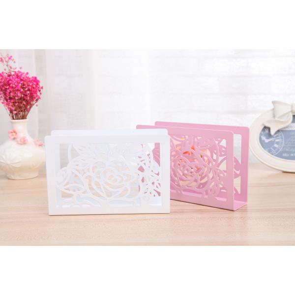 Pink Wedding Napkin Holders 15 X 4 X 10 Cm , Stand Up Napkin Holder Stand Rack