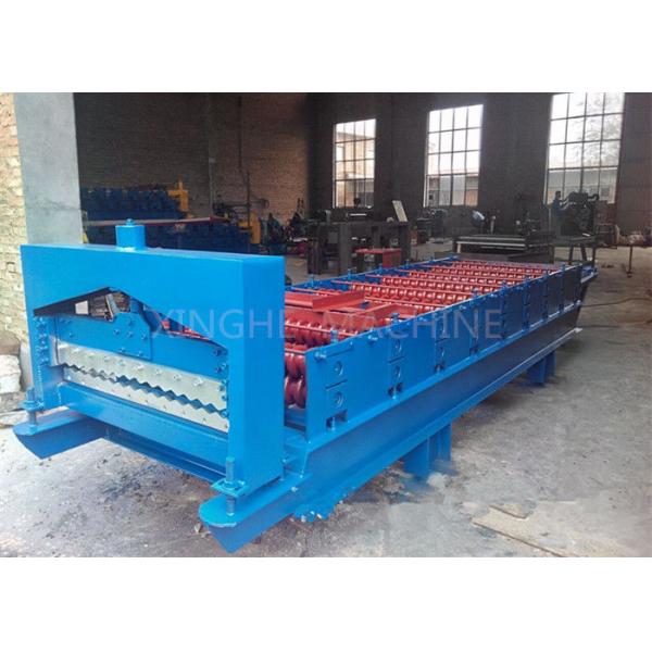 Intelligent Blue Color Wall Panel Roll Forming Machine With PLC Control System