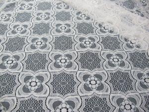 China Knitted Tulle Cotton Nylon Lace Fabric Ivory For Pajama Eco-Friendly SYD-0007 on sale