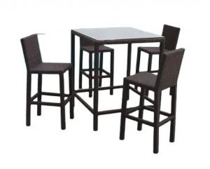 Cheap 5 piece bar table set bar stools outdoor wicker patio furniture high dining bar set---8103 for sale