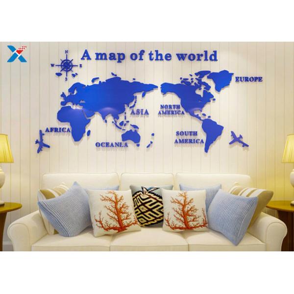 Colored 3mm Custom Cut Acrylic Sheet Laser Cutting Perspex World Map