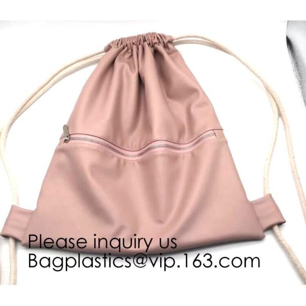 promotional fancy small waterproof black pu drawstring leather bag for money,logo making for promotion PU drawstring bag