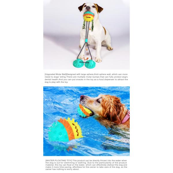 Natural Rubber Dog Chew Toy TPR Indestructible Suction Dog Tug Of War Toy