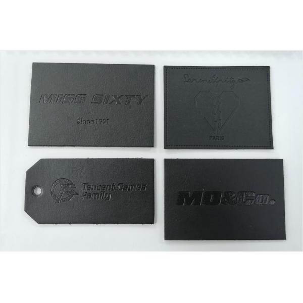Embossed Logo Suede Microfiber PU Leather Label Washable Custom Color