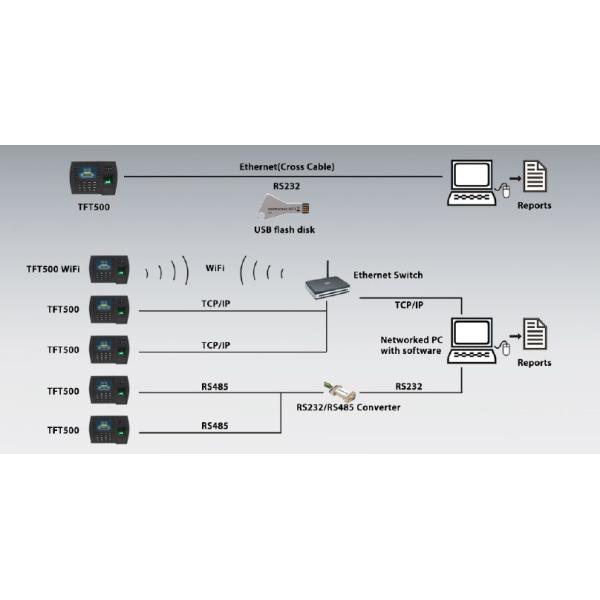 3.5" TFT biometric fingerprint time attendance system With Network , Photo - ID