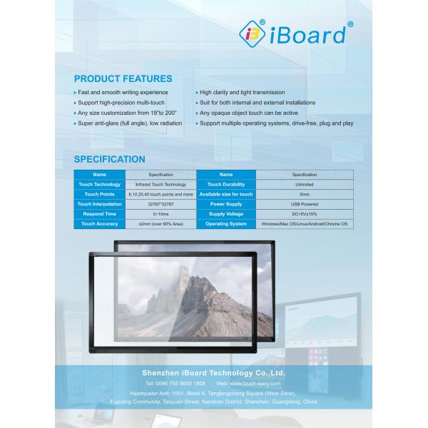 Interactive Touch Screen Overlay IR Infrared Touch Frame 27-300" For Video Wall/ kiosk/ touch TV