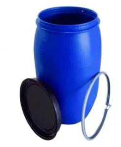 China 160L Blue Open Head Plastic Drum Rustproof  Round Drum With Lid on sale