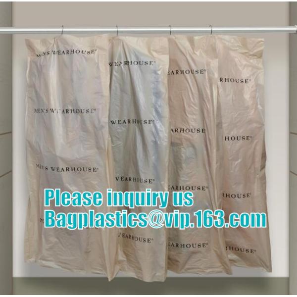 BIODEGRADABLE printed Laundry dry cleaning garment bag on roll,laundry suit garment packaging dry cleaning cover plastic
