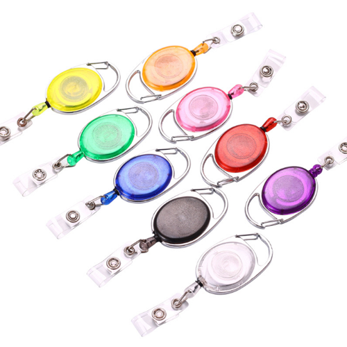 Transparent Retractable Reel Badge Holder With Vinyl Strap Safety Promotional Retractor