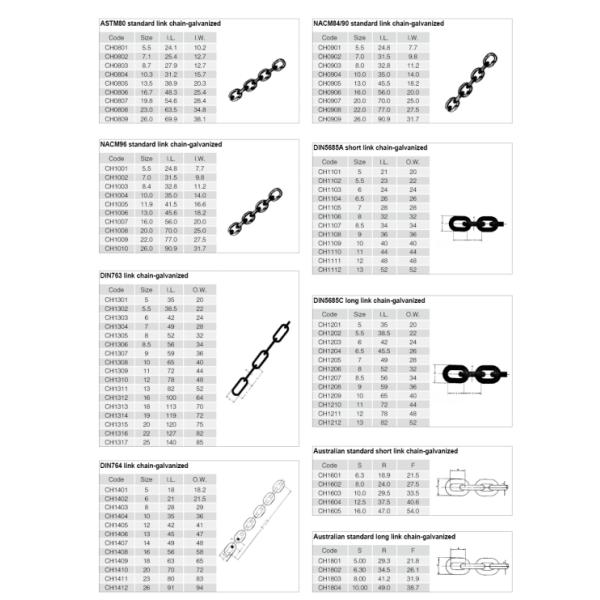 DIN5685 long link chain,stainless steel hardware