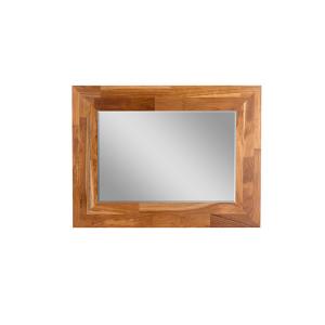 Cheap Finger Joint Teak Wood Wall-Mounted Bevel Smart Design Glass Fancy Mirror for sale