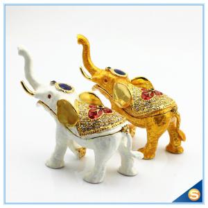 Cheap Enamel Craft Creative Antique Elephant Trinket Box Home Decoration Jewelry Box SCJ722 for sale