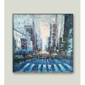 Cheap Palette Knife Cityscape Streetscape Oil Paintings Modern Canvas Art For Home Decoration for sale