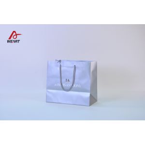 Silver Color Printable Art Paper Bags Silver Handle Kraft Paper Sacks