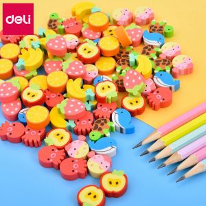 Barreled Cute Cartoon Marine Animal Fruit Style Small Eraser For Kids Prizes