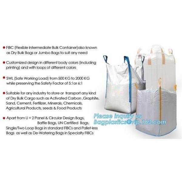 high capacity document pouch 1700kg extra strong circular woven polypropylene industrial big bags 1000kg, BAGEASE PACKAG