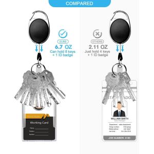 Pack Badge Holder Retractable Clip Heavy Duty Reels With Vertical Sliding ID