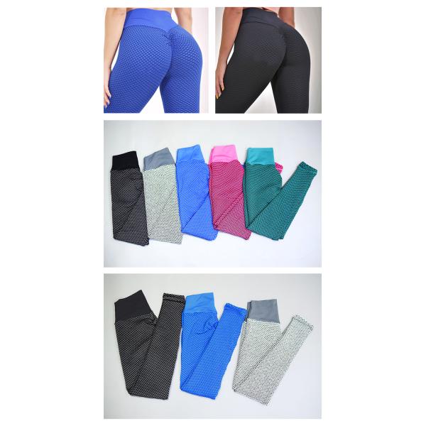 Honeycomb Textured Seamless Yoga Wear Anti Cellulite Tummy Control Leggings