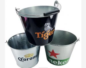 Cheap 5L Large Beer Ice Bucket Galvanized Beer Buckets With Bottle Opener for sale