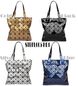 Cheap Ready To Ship Fashion Handbag Geometric Leather Ladies Shopper Bag Women Glossy Tote Shoulder Bag Customized Purse for sale