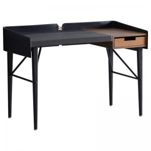 China Saddle Leather Minimalist Design Modern Writing Desk Hotel Bedroom Study Table on sale