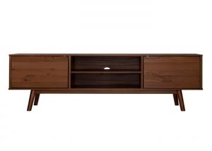 Cheap Villa Living Room Wooden TV Stand With Drawers Walnut Color Fancy Luxury for sale