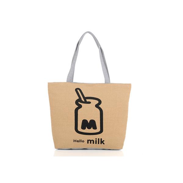 Leisure Foldable White Cotton Canvas Shopping Tote Eco Friendly