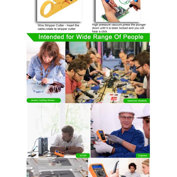 60w Soldering Iron Kit Temperature Adjustable Plastic Aluminum Alloy Green K010