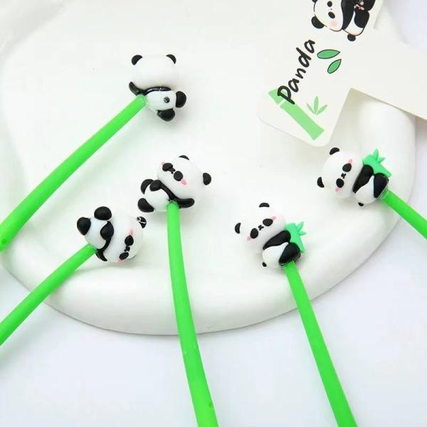 10Pcs Soft Panda Pen Cute Gel Pens Kawaii Cartoon Animal Panda Pens 0.5mm Black Gel Ink Pens Novelty Squishy Pens Signature Pen Fun Writing Pens For