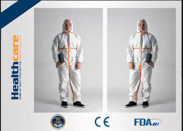 Quality Type 5 6 Disposable Protective Coveralls / Disposable Clean Room Suits CE Certificate wholesale