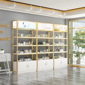 Buy cheap High Metal And Wood Shelving Unit For Skin Care, Product Adjustable Display from wholesalers