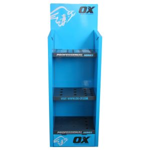 China Eye Catching Cardboard Pop Displays , Blue Color Cardboard Floor Display Stands on sale