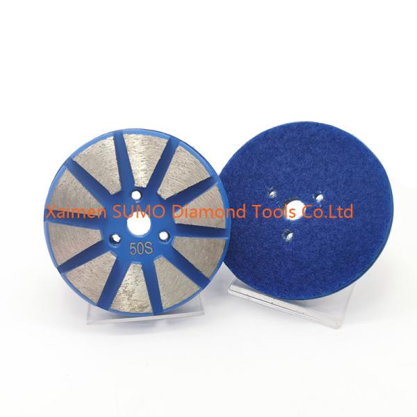 Quality 3 inch 10 double arc Segments Velcro Backed concrete grinding disc for Stonekor concrete grinder wholesale