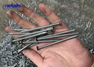 China DIN Common Galvanized Ring Shank Nails 1 Inch Fence Carpentry Polished Flat Head on sale