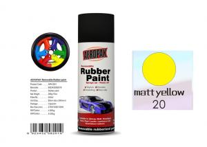 Cheap Higher Adhesive Removable Rubber Spray Paint , Matt Yellow Color Auto Spray Paint for sale