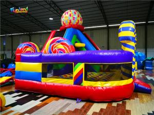 China Candyland Inflatable 0.45mm PVC Kids Bouncy Castle With Slide on sale