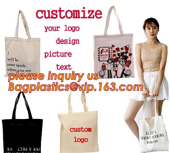 Custom silk screen printed Cotton material handle style blank natural cotton canvas bag without logo bagplastics bagease